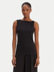 HUGO Top Dastasy 50555782 Czarny Regular Fit. Czarne topy Hugo, m, bez wzorów, z wiskozy, bez kołnierzyka, bez ramiączek. Za 499.99 zł.