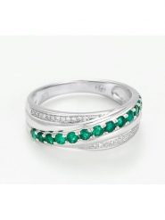 DIAMANTA Złoty pierścionek "Entrelacs emeraude" z diamentami rozmiar: 56. Szare pierścionki DIAMANTA, z diamentem, złote. Za 2,174.99 zł.