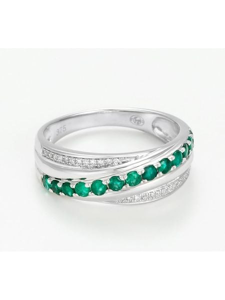 DIAMANTA Złoty pierścionek "Entrelacs emeraude" z diamentami rozmiar: 56. Szare pierścionki DIAMANTA, z diamentem, złote. Za 2,174.99 zł.