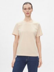 Calvin Klein T-Shirt Smooth Cotton Crew Neck Tee Ss K20K205410 Beżowy Regular Fit. Brązowe t-shirty Calvin Klein, xl, bez wzorów, z bawełny, bez kołnierzyka, bez ramiączek. Za 169.99 zł.