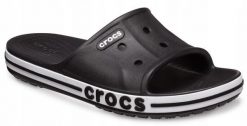 Klapki Dla Dorosłych Crocs Bayaband Slide. Białe klapki Crocs, bez wzorów, z materiału, bez obcasa, bez zapięcia. Za 119.99 zł.