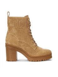 Lauren Ralph Lauren Botki 802942568001 Brązowy. Brązowe botki Lauren Ralph Lauren, bez wzorów, ze skóry, bez obcasa, na słupku, bez zapięcia. Za 929.99 zł.