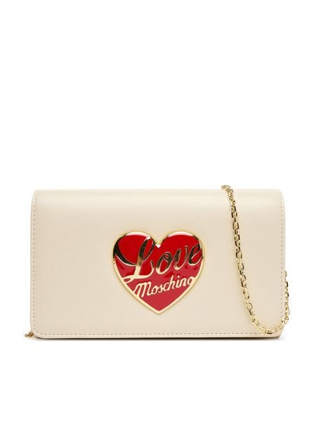 LOVE MOSCHINO Torebka JC4186PP1NLP0110 Écru. Kopertówki Love Moschino, bez wzorów, ze skóry, wizytowe, bez dodatków. Za 419.99 zł.
