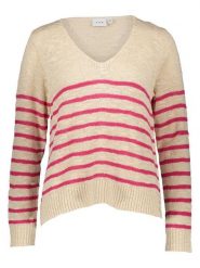 Vila Sweter w kolorze beżowo-różowym rozmiar: S. Brązowe swetry Vila, s, bez wzorów, z bawełny, bez ramiączek. Za 78.84 zł.