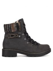 Rieker Botki Y9131-45 Szary. Szare botki Rieker, bez wzorów, bez obcasa, na płaskiej podeszwie, bez zapięcia. Za 279.99 zł.