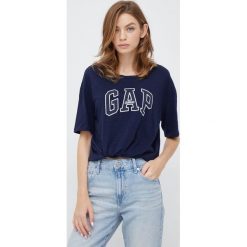 GAP t-shirt bawełniany kolor granatowy. Niebieskie t-shirty GAP, bez wzorów, z bawełny, bez kołnierzyka, bez ramiączek. Za 149.99 zł.