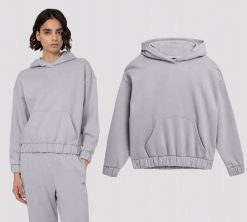 BLUZA DAMSKA 4F DRESOWA Z KAPTUREM NIEROZPINANA TSWSF255 KOLOR SZARY. Szare bluzy z kapturem 4f, l, bez wzorów, z bawełny, z kapturem, do biegania. Za 59.90 zł.