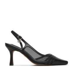 Szpilki Nine West. Czarne szpilki Nine West, bez wzorów, bez obcasa, na szpilce, bez zapięcia. Za 229.99 zł.