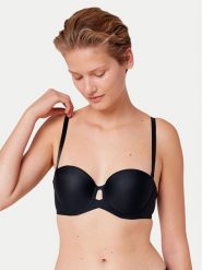 Triumph Biustonosz bardotka Pure Micro 10217872 Czarny. Czarne biustonosze Triumph, bez wzorów, z syntetyku. Za 109.99 zł.