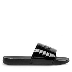 Klapki Kappa. Czarne klapki Kappa, bez wzorów, bez obcasa, bez zapięcia. Za 79.99 zł.