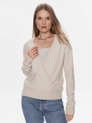 Vila Sweter Ril 14092042 Beżowy Regular Fit. Brązowe swetry Vila, m, bez wzorów, z wiskozy, bez ramiączek. Za 99.99 zł.