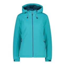 Kurtka damska turystyczna CMP 31Z1576. Niebieskie kurtki przejściowe sportowe CMP, m, bez wzorów, z softshellu, bez kaptura, trekkingowe. W wyprzedaży za 214.99 zł.