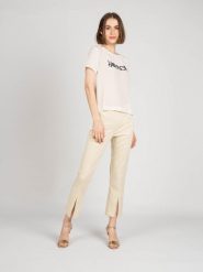 Patrizia Pepe T-shirt "Silk Top" | 8J0853/A5H9A | Kobieta | Biały. Białe t-shirty Patrizia Pepe, bez wzorów, z jedwabiu, bez kołnierzyka, bez ramiączek. W wyprzedaży za 239.00 zł.