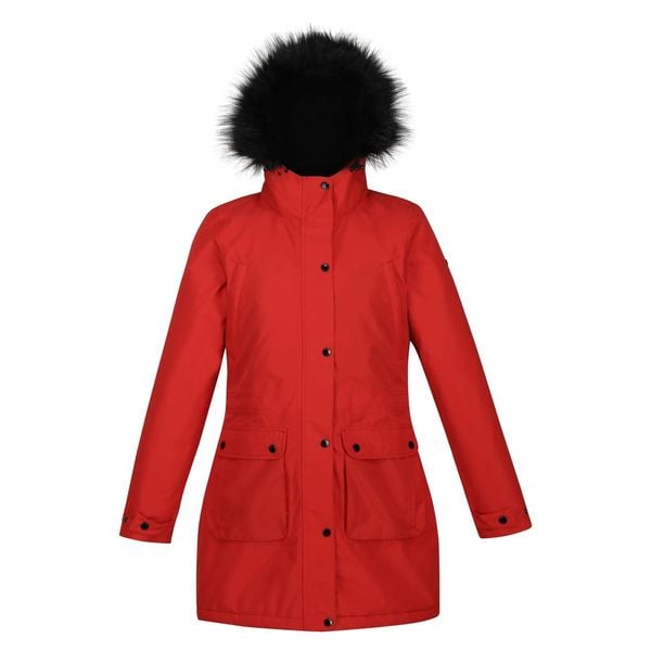 Parka dla kobiet Regatta Voltera Waterproof. Czerwone kurtki przeciwdeszczowe Regatta, na zimę, m, bez wzorów, z syntetyku, bez kaptura. Za 559.99 zł.