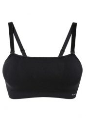 Wyściełany biustonosz bandeau Feel Comfort, bezszwowy, z odpinanymi ramiączkami. Brązowe biustonosze bonprix, bez wzorów. Za 69.99 zł.