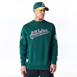 Bluza Oakland Athletics MLB Tartan Infill. Białe bluzy New Era, m, z aplikacjami, z bawełny, bez kaptura. Za 309.50 zł.
