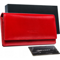 Portfel damski czerwony Cavaldi RD-23-GCL-0993 RED. Czerwone portfele 4U Cavaldi, bez wzorów, ze skóry. Za 67.99 zł.