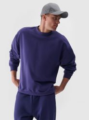 4F Bluza dresowa nierozpinana bez kaptura uniseks - granatowa M. Niebieskie bluzy 4f, m, bez wzorów, z bawełny, bez kaptura. Za 59.99 zł.