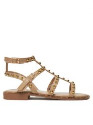 DeeZee Sandały LE601-112 Beżowy. Brązowe sandały DeeZee, bez wzorów, ze skóry, bez obcasa, na płaskiej podeszwie, bez zapięcia. Za 139.99 zł.