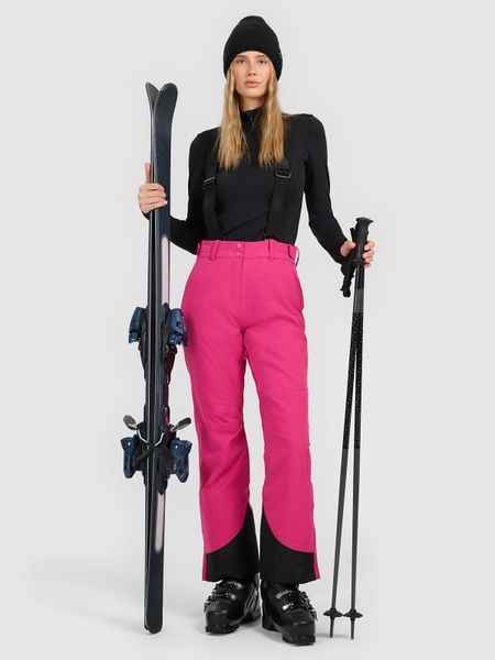 4F Spodnie narciarskie membrana 10000 damskie - różowe XS. Czerwone spodnie narciarskie 4f, bez wzorów, z materiału, narciarskie. Za 499.99 zł.