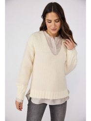 LIEBLINGSSTÜCK Sweter "Taline" w kolorze kremowym rozmiar: 34. Brązowe swetry LIEBLINGSSTÜCK, bez wzorów, z bawełny, bez ramiączek. Za 326.56 zł.