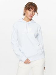 New Balance Bluza Essentials Stacked Logo Hoodie WT31533 Błękitny Regular Fit. Niebieskie bluzy New Balance, m, bez wzorów, z bawełny, bez ramiączek, bez kaptura. Za 199.99 zł.