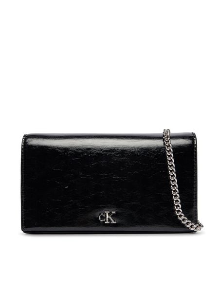 Calvin Klein Torebka Ck Metallic Wallet On Chain LV04F3320G Czarny. Czarne kopertówki Calvin Klein, bez wzorów, ze skóry, wizytowe, bez dodatków. Za 409.99 zł.