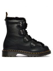 Dr. Martens Trapery 1460 Faux Fur Lined DM31876001 Czarny. Czarne traperki Dr Martens, bez wzorów, ze skóry, bez obcasa, bez zapięcia. Za 989.99 zł.