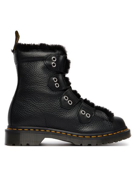 Dr. Martens Trapery 1460 Faux Fur Lined DM31876001 Czarny. Czarne traperki Dr Martens, bez wzorów, ze skóry, bez obcasa, bez zapięcia. Za 989.99 zł.