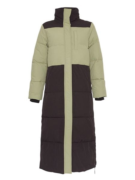 MOSS COPENHAGEN Płaszcz pikowany w kolorze oliwkowo-czarnym rozmiar: L/XL. Czarne płaszcze Moss Copenhagen, l, bez wzorów, bez kaptura. Za 359.32 zł.