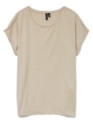 Vero Moda Bluzka w kolorze beżowym rozmiar: XS. Brązowe bluzki Vero Moda, s, bez wzorów, z wiskozy, klasyczne, bez kołnierzyka, bez ramiączek. Za 39.68 zł.