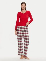 LAUREN RALPH LAUREN Piżama ILN72374F Czerwony Regular Fit. Czerwone piżamy Lauren Ralph Lauren, l, bez wzorów, z bawełny, bez kołnierzyka, bez ramiączek. Za 329.99 zł.
