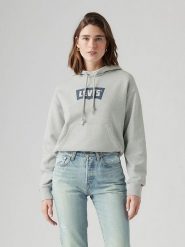 Levi´s Bluza w kolorze jasnoszarym rozmiar: L. Szare bluzy l, bez wzorów, z bawełny, bez ramiączek, z kapturem. Za 141.19 zł.