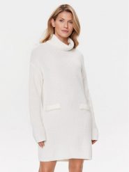 Liu Jo Sukienka dzianinowa MF3076 MA51I Biały Relaxed Fit. Białe sukienki Liu Jo, xl, bez wzorów, z dzianiny, bez kołnierzyka, bez ramiączek. Za 619.99 zł.