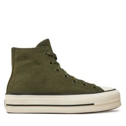 Trampki Converse. Zielone trampki Converse, bez wzorów, retro, bez zapięcia. Za 269.99 zł.