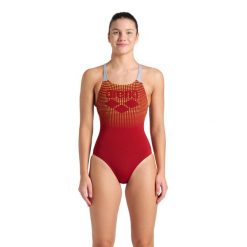 Strój Kąpielowy damski Arena Foggy Dots Swimsuit Swim Pro Back. Czerwone stroje jednoczęściowe Arena, bez wzorów, sportowe. Za 174.99 zł.