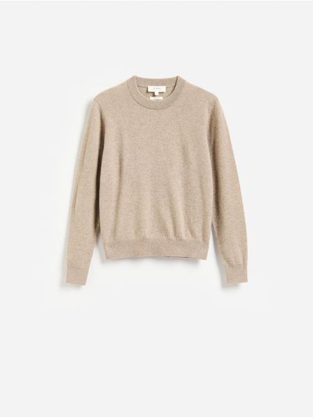 Kaszmirowy sweter - beżowy. Brązowe swetry Reserved, l, bez wzorów, z kaszmiru, bez ramiączek. Za 499.99 zł.