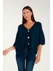 Tamba Kardigan w kolorze granatowym rozmiar: 36/38. Niebieskie swetry Tamba, bez wzorów, z wełny, bez ramiączek. Za 193.70 zł.