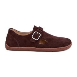 Zamszowe Półbuty Barefoot Damskie Z Klamrą Łaty Zazoo N1261 Czekoladowe brązowe. Brązowe półbuty wsuwane na lato, bez wzorów, z zamszu, bez obcasa. Za 460.29 zł.