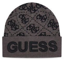 Czapka Guess. Czarne czapki zimowe Guess, z aplikacjami. Za 154.99 zł.