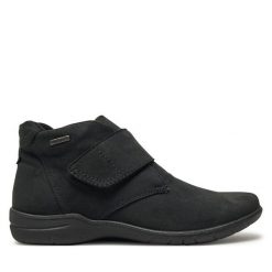 Botki Josef Seibel. Czarne botki Josef Seibel, bez wzorów, bez obcasa, na płaskiej podeszwie, bez zapięcia. Za 339.99 zł.