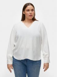 Vero Moda Curve Bluzka Alva 10301890 Biały Regular Fit. Białe bluzki Vero Moda Curve, bez wzorów, z syntetyku, bez kołnierzyka, bez ramiączek. Za 79.99 zł.