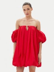 PINKO Sukienka letnia 105211 A2LD Czerwony Regular Fit. Czerwone sukienki Pinko, l, bez wzorów, z bawełny, bez kołnierzyka, bez ramiączek. Za 1,329.00 zł.