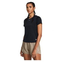 Koszulka Damska Sportowa Under Armour Launch Shortsleeve. Czarne t-shirty sportowe Under Armour, xs, bez wzorów, bez ramiączek, do biegania. Za 94.99 zł.