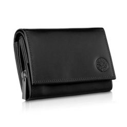 Portfel damski BETLEWSKI BPD-NVTC-11 czarny. Czarne portfele Betlewski, bez wzorów, ze skóry. Za 159.99 zł.