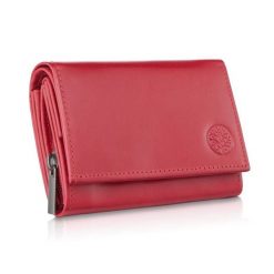 Portfel skórzany BETLEWSKI czerwony BPD-NVTC-11 RED. Czerwone portfele Betlewski, bez wzorów, ze skóry. Za 159.99 zł.