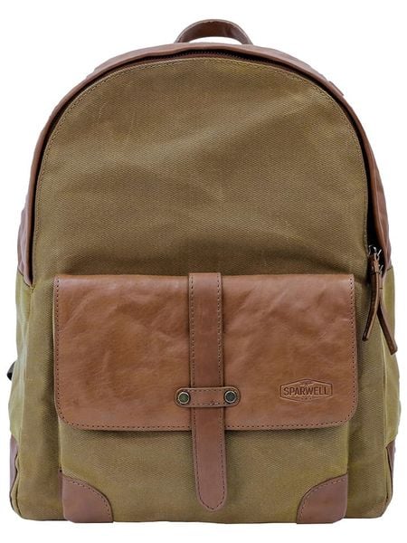 SPARWELL Skórzany plecak "Stable Sawyer" w kolorze oliwkowo-brązowym - 31 x 41 x 15 cm rozmiar: onesize. Brązowe plecaki SPARWELL, bez wzorów, z materiału, na ramię, bez dodatków. Za 354.10 zł.