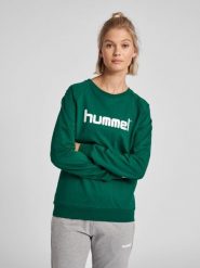 Bluza do piłki ręcznej damska Hummel Go Cotton Logo Sweatshirt Woman. Niebieskie bluzy Hummel, s, bez wzorów, z bawełny, klasyczne, bez ramiączek, bez kaptura. Za 186.00 zł.