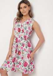 Różowa Kwiatowa Sukienka z Bawełną i Kopertowy Dekoltem Lumolisse. Czerwone sukienki Born2be, na co dzień, l, bez wzorów, z bawełny, eleganckie, bez kołnierzyka, bez ramiączek, mini, kopertowe. W wyprzedaży za 42.49 zł.