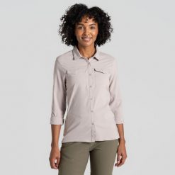 Koszula podróżnicza damska Craghoppers NosiLife Pro LS Shirt III. Brązowe koszule Craghoppers, bez wzorów, casualowe, bez kołnierzyka, bez ramiączek. Za 445.99 zł.